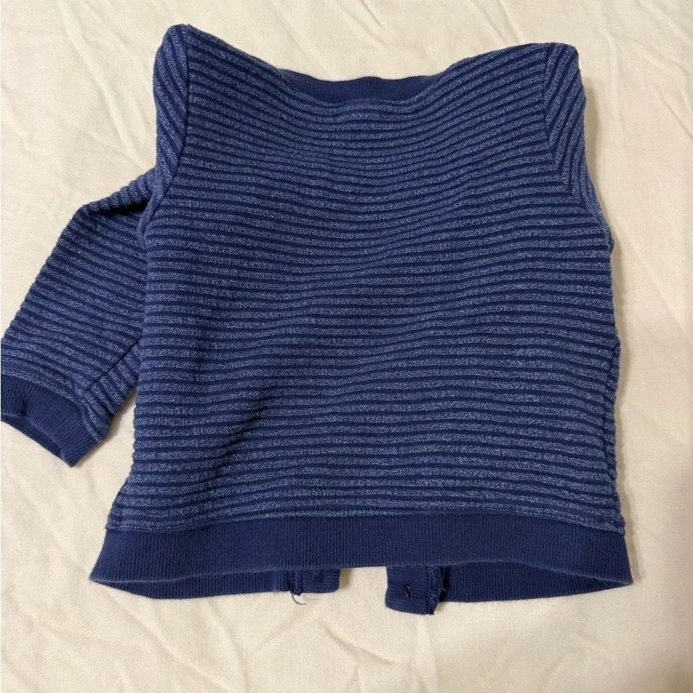 Mr. Roger’s Style Navy Ribbed Knit Cardigan for Kids